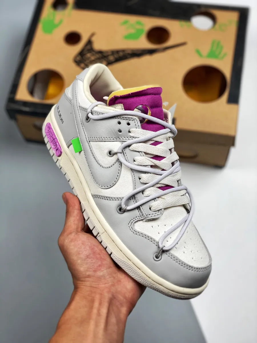 Off-White X Nike Dunk Low '03 Of 50' Sail Grey Purple To Buy