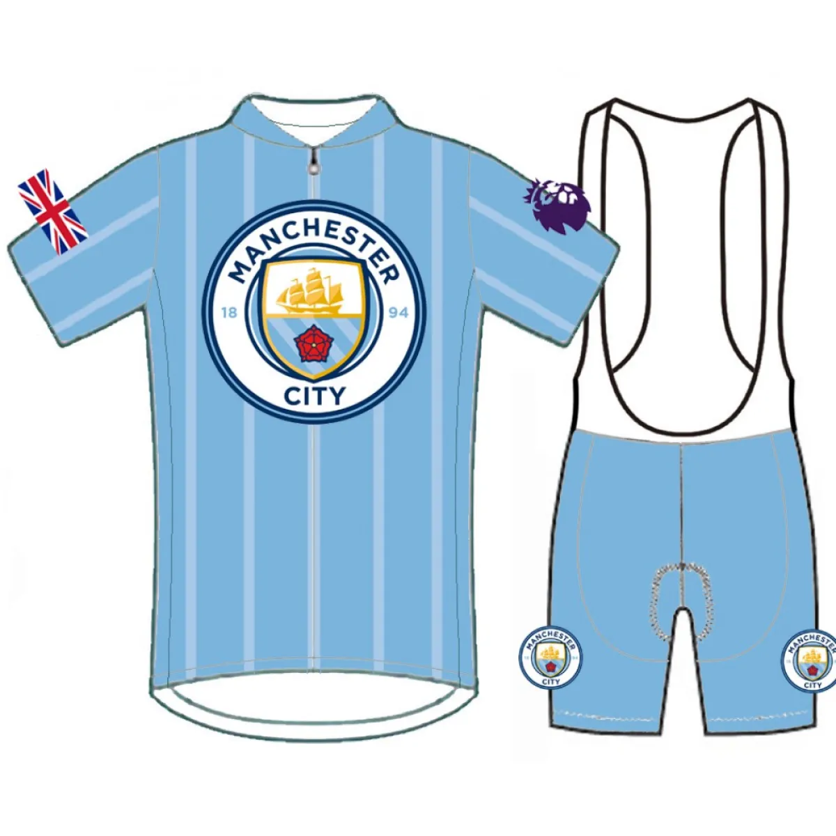 Manchester City Short Sleeve Cycling Jerseys and (bib) shorts