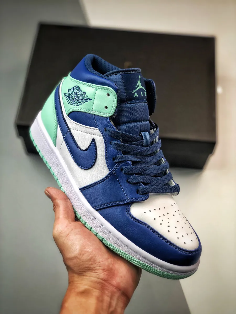 Kids Air Jordan 1 Mid Blue Mint 554724-413 / jordan 1 mid mint blue
