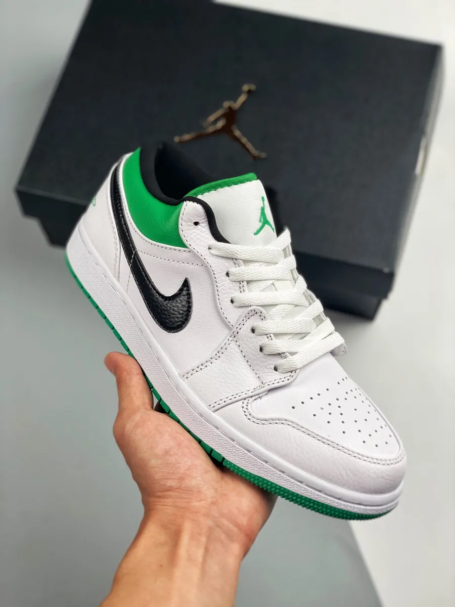 Air Jordan 1 Low 'Boston Celtics' White Lucky Green 553558-129 - lucky green jordan 1 low