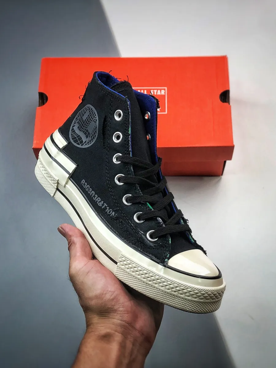 Converse Chuck 70 Hacked Heel High 'Tear Away Black Blue' Chuck 70 High 'valentine's Day - Black'
