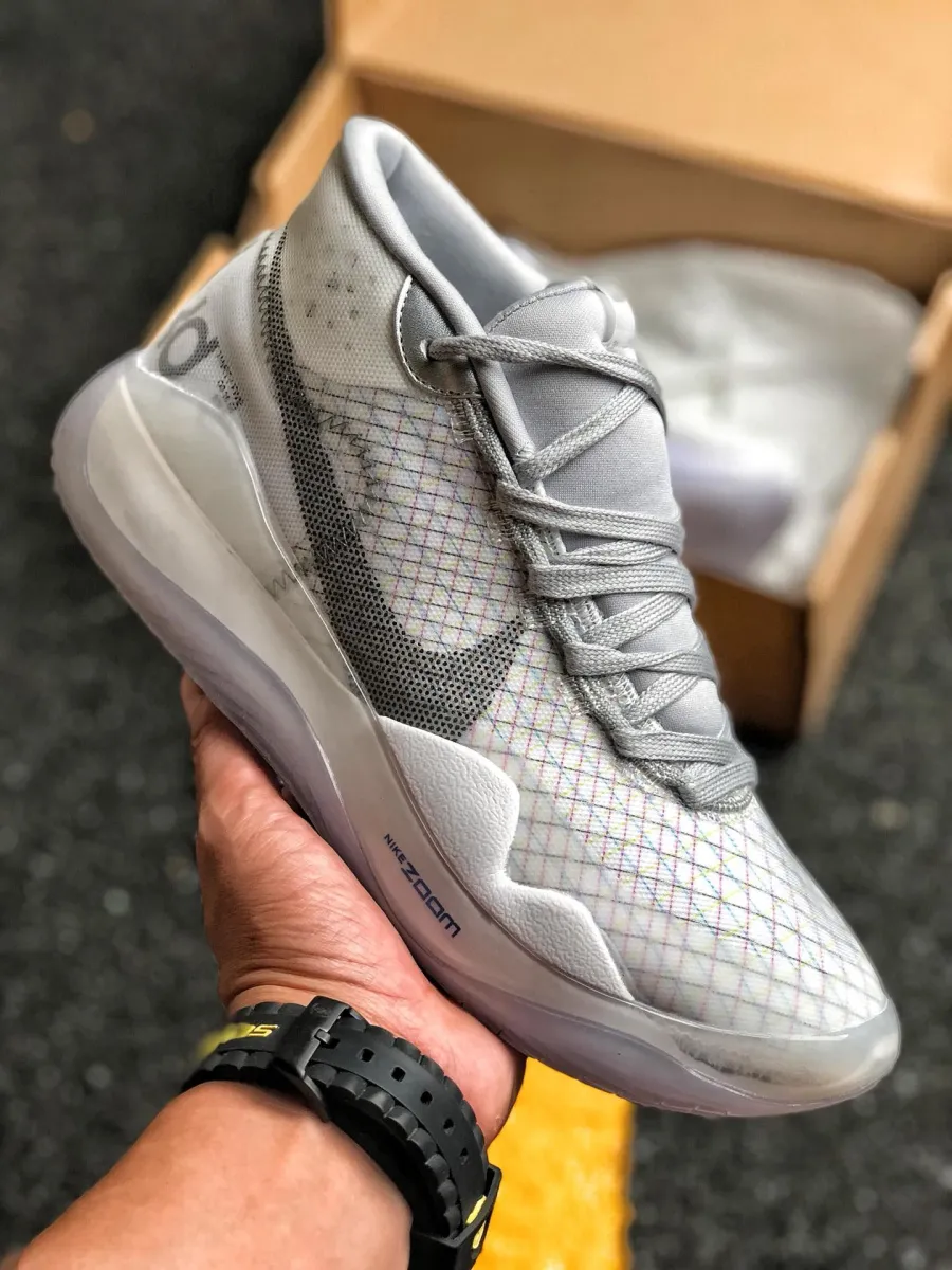 Nike KD 12 White/Black-Wolf Grey AR4229-101 #kd 12 white wolf grey