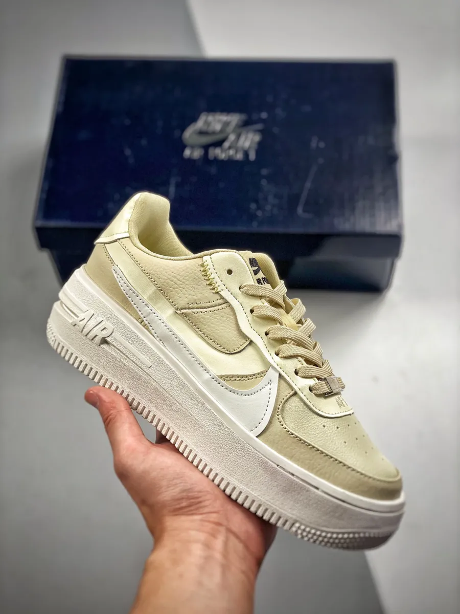 Women Nike Air Force 1 PLT.AF.ORM Fossil DJ9946-200 #air force 1 fossil white