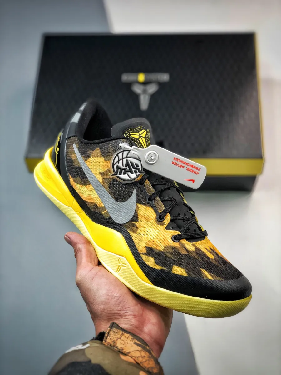 Nike Kobe 8 System Black/Grey-Vivid Sulfur-Electric 555035-001 - kobe 8 sulfur