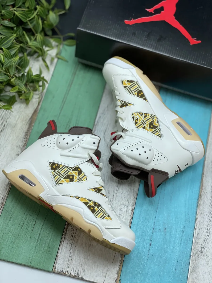Air Jordan 6 'Quai 54' Sail/Total Orange - retro 6 brown orange