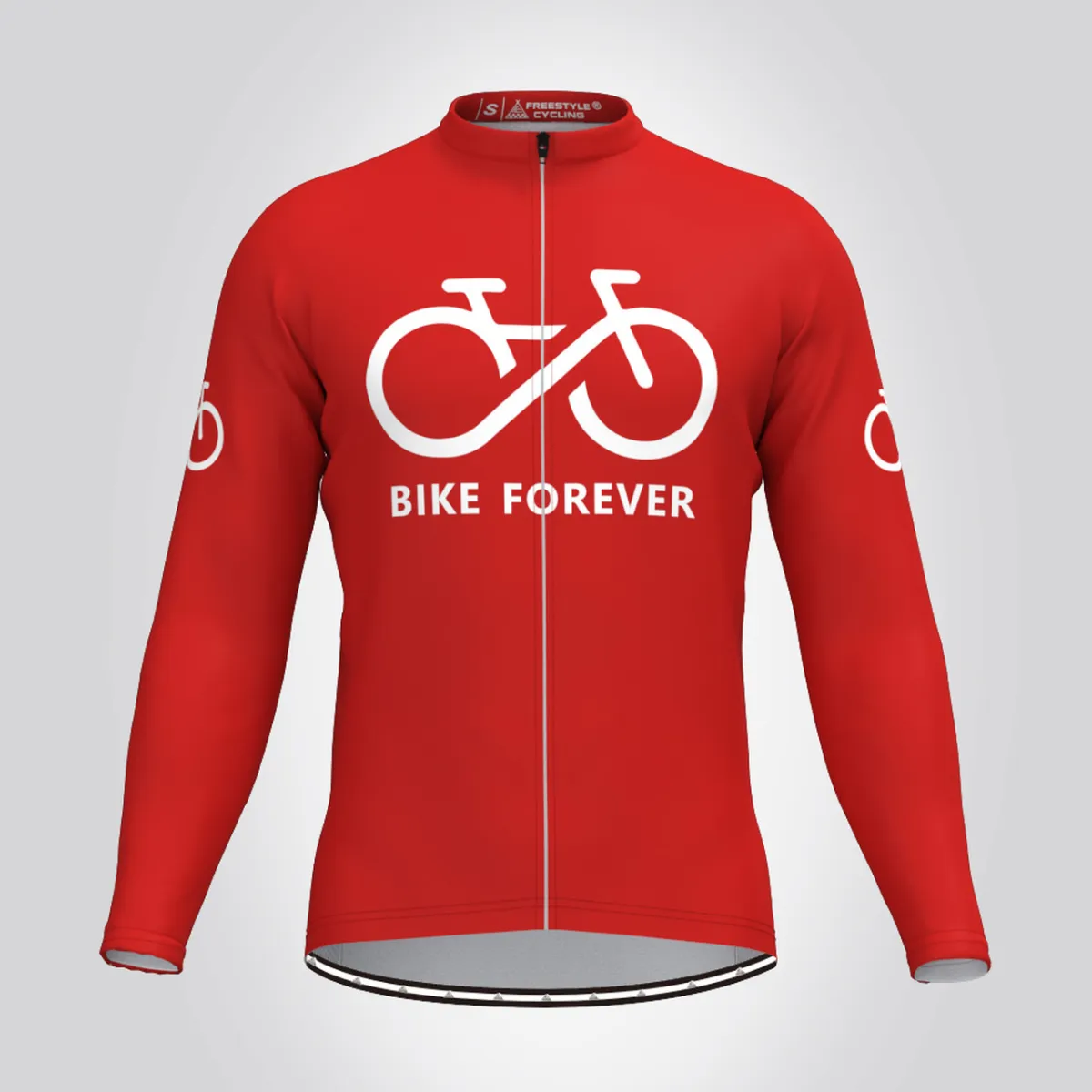 Men's Bike Forever LS Cycling Jersey - Red New Releases