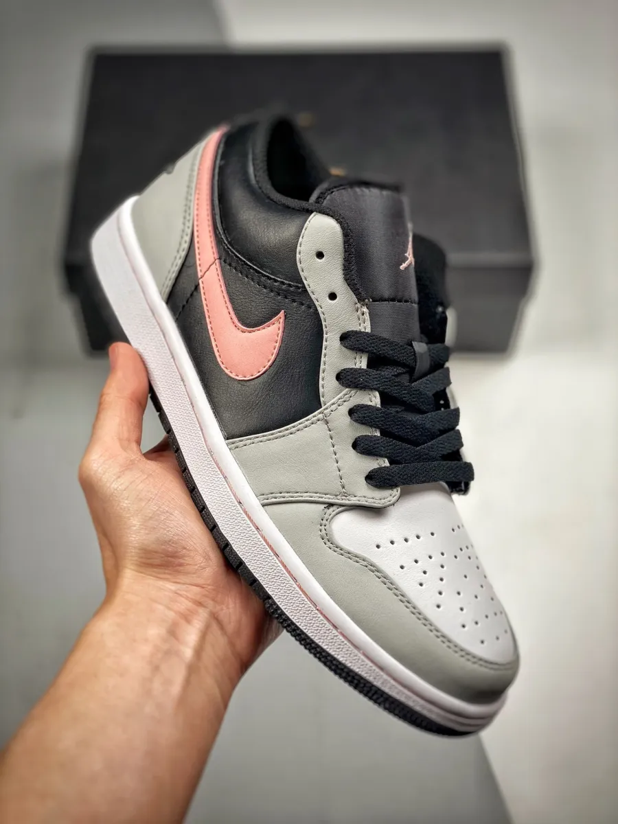 Air Jordan 1 Low Black Grey Pink 553558-062