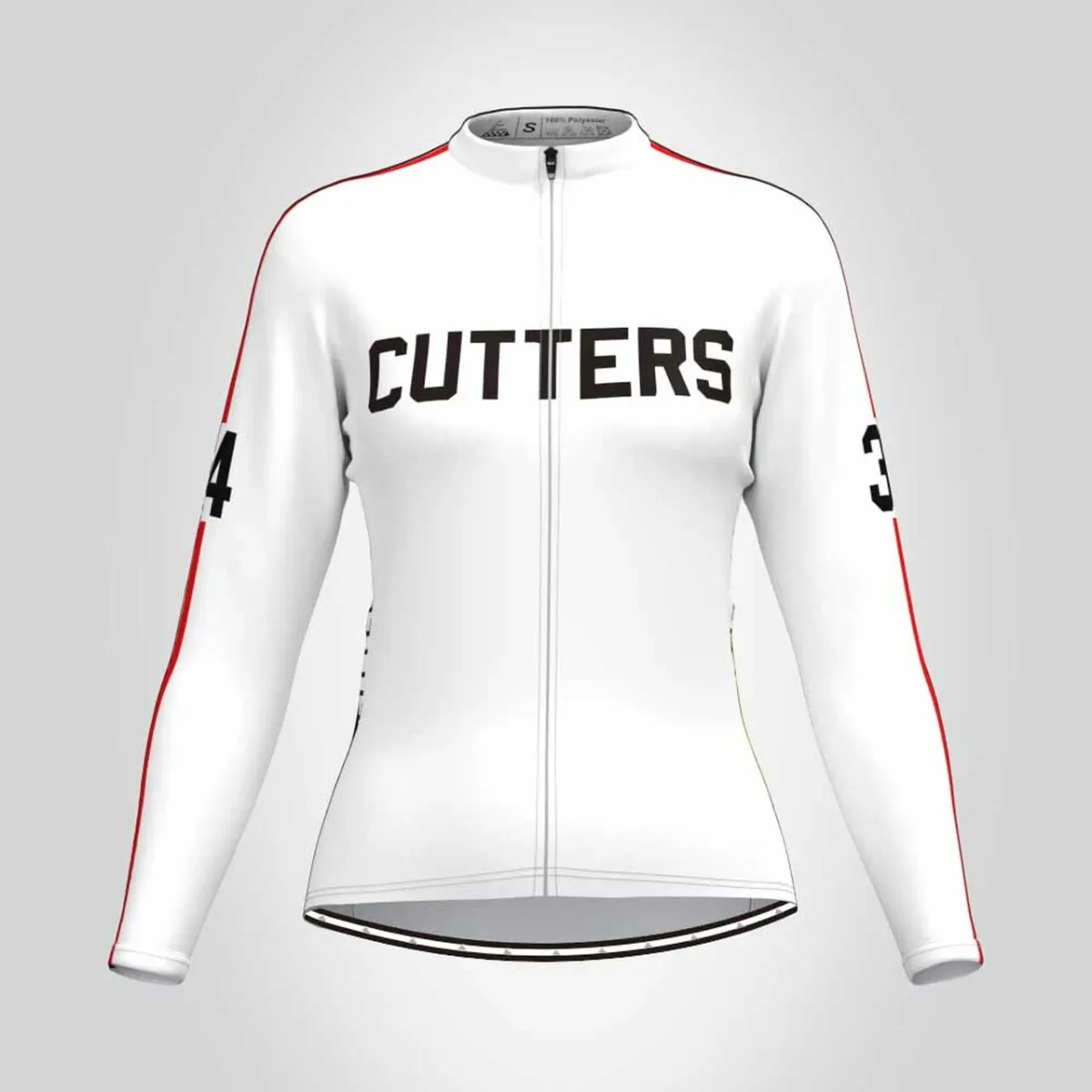 Cutters 1979 Breaking Away Movie Women's LS Jersey White Red