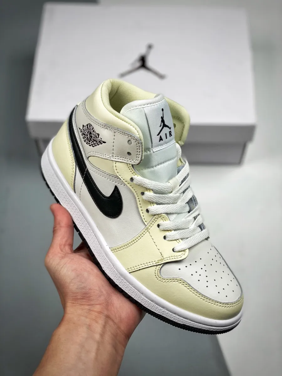 Air Jordan 1 Mid Coconut Milk/Black-Summit White aj1 coconut milk