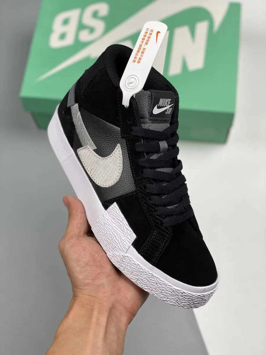 Nike SB Blazer Mid 'Mosaic' Black/Wolf Grey/Cool Grey/White nike blazer mid mosaic black grey