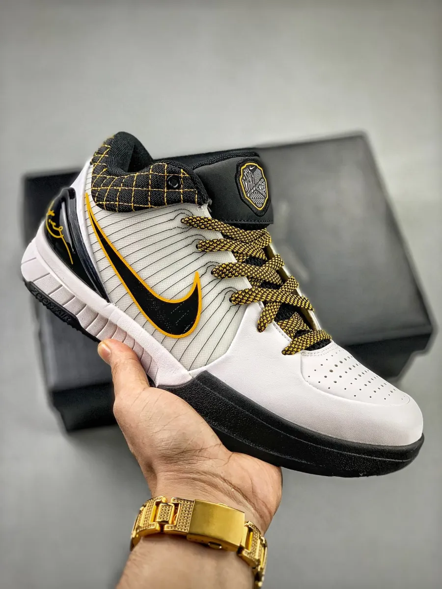 Nike Zoom Kobe 4 Protro White/Black-Del Sol AV6339-101 / kobe 4 protro black and white