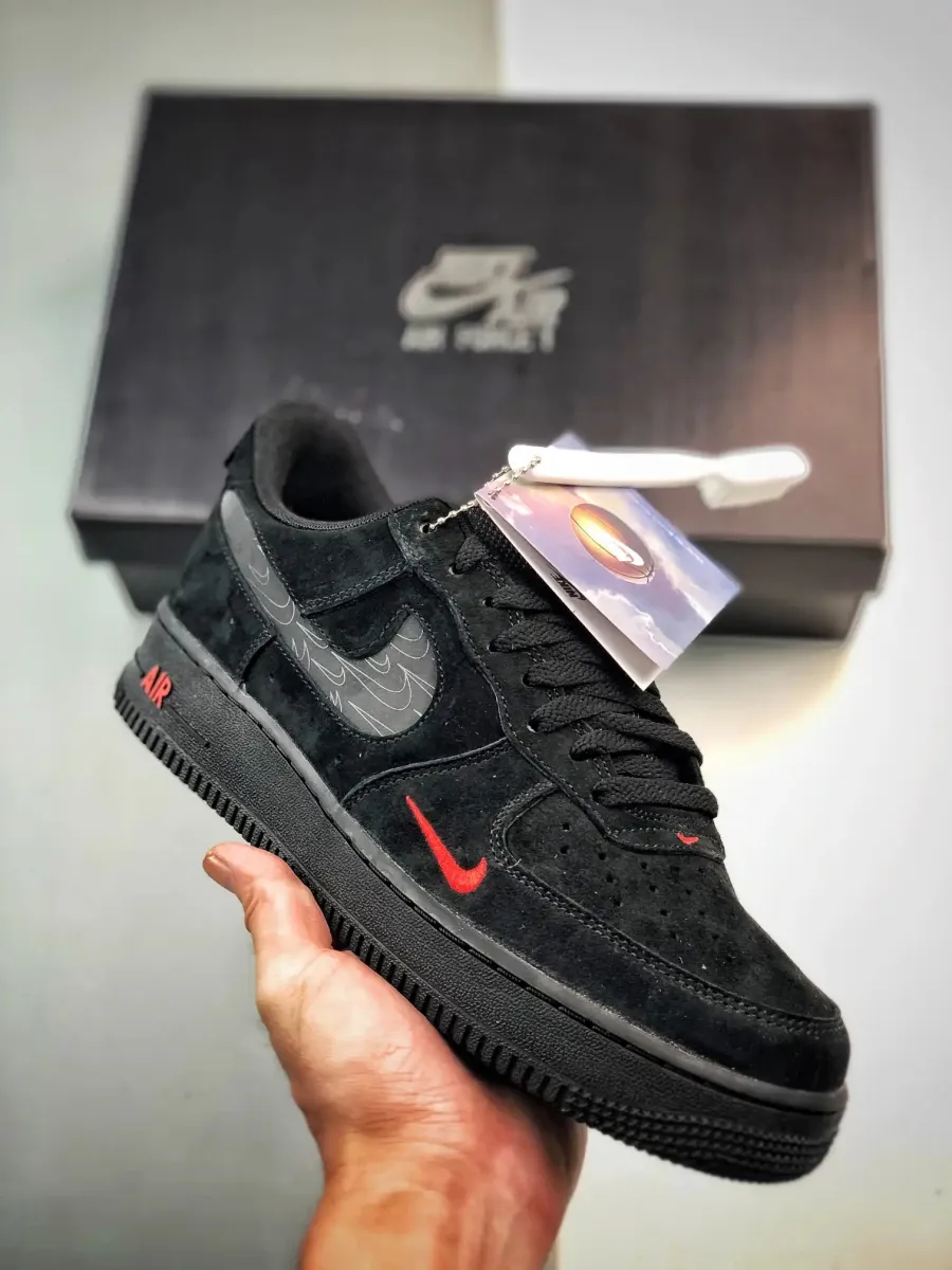 Nike Air Force 1 Low Multi-Swoosh Black Crimson DZ4514-001