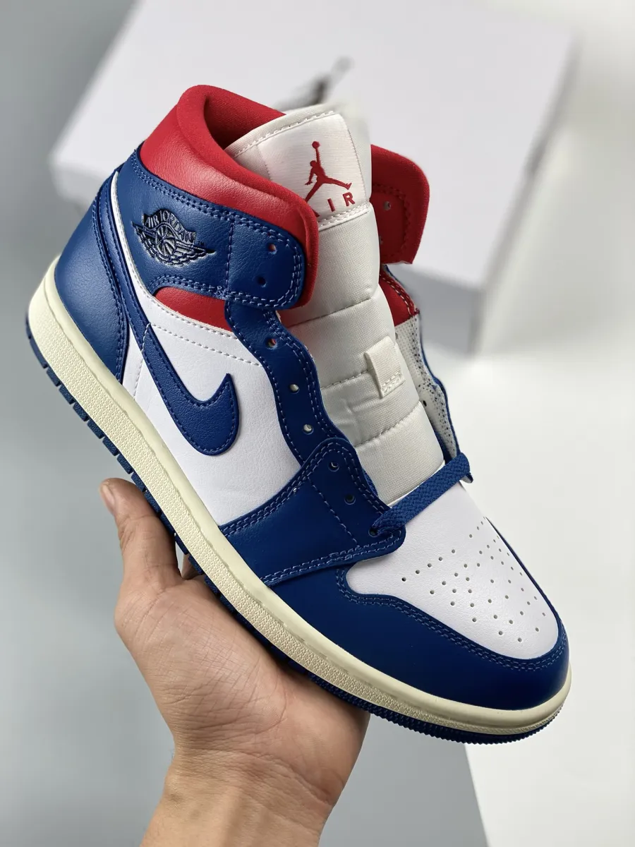 Air Jordan 1 Mid White French Blue Red BQ6472-146 / air jordan 1 french blue 2022