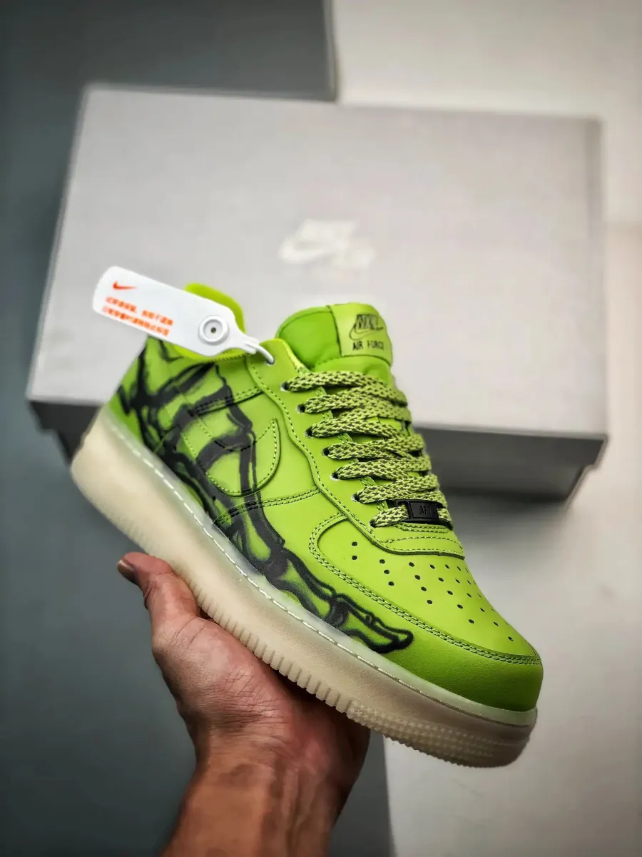 Nike Air Force 1 Low 'Skeleton' Green Goo Outlet