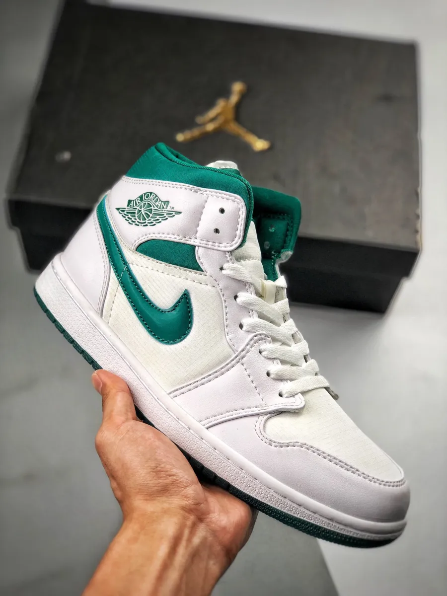 Air Jordan 1 Mid 'Mystic Green' AJ1 WHITE CD6759-103 To Buy