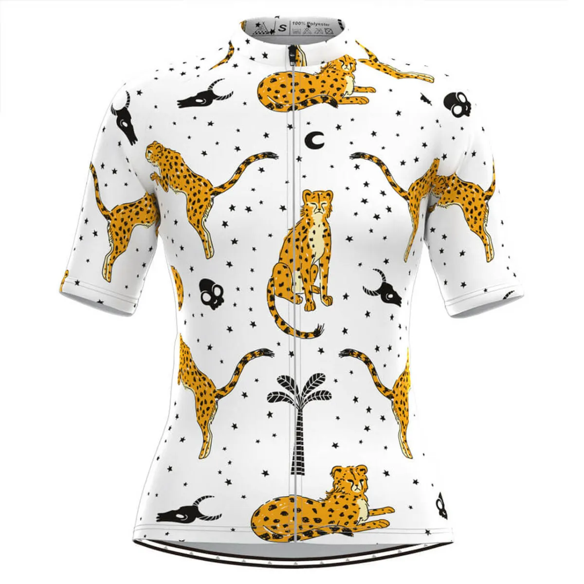Women's Leopard Coconut Tree Print Cycling Jersey Online