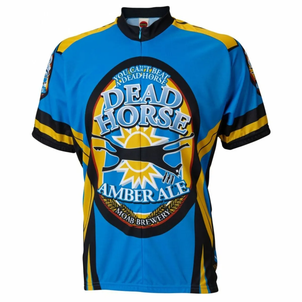 Moab Brewery Dead Horse Ale beer Men's 15' Zip Short Sleeve Cycling Jersey #Dead Horse Amber Ale