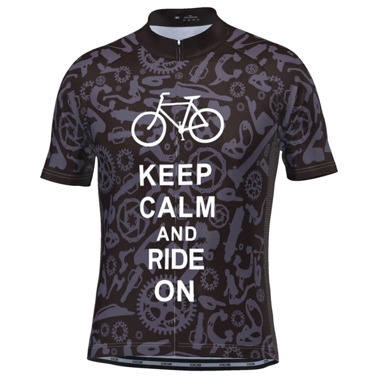 Men's Keep Calm and Ride On Short Sleeve Cycling Jersey