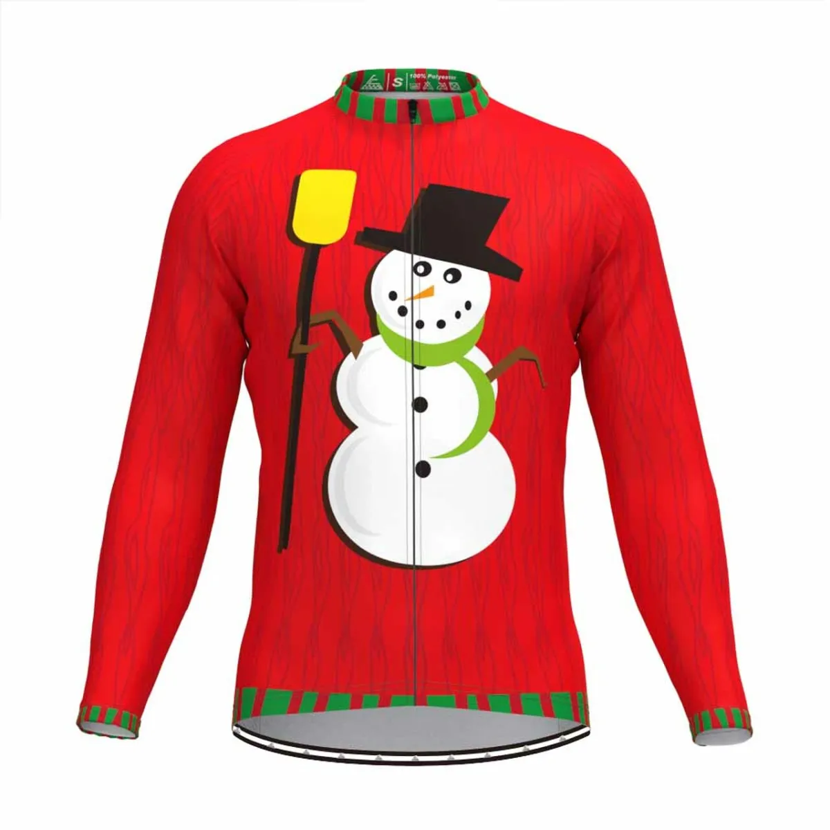 Ugly Christmas Sweater Themed LS Cycling Jersey-Snowman
