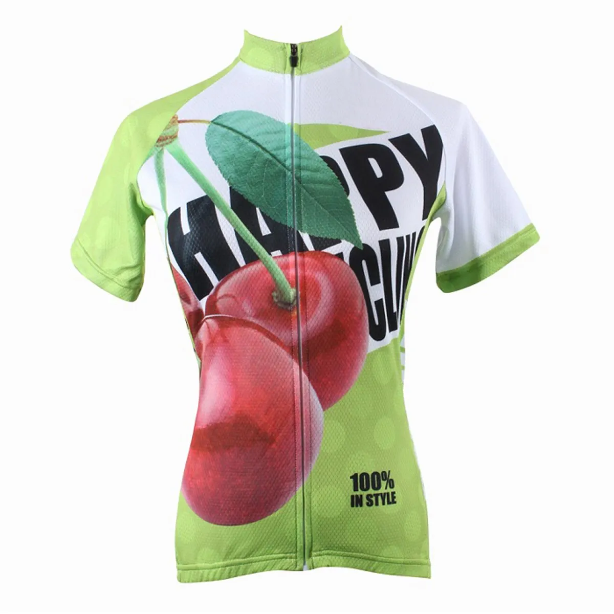 Happy Cycling Summer Fruit Cherry Woman's Short-Sleeve Cycling Jersey Suit Biking Wear Breathable Outdoor Sports Gear Leisure Biking T-shirt Sports Clothes NO.178