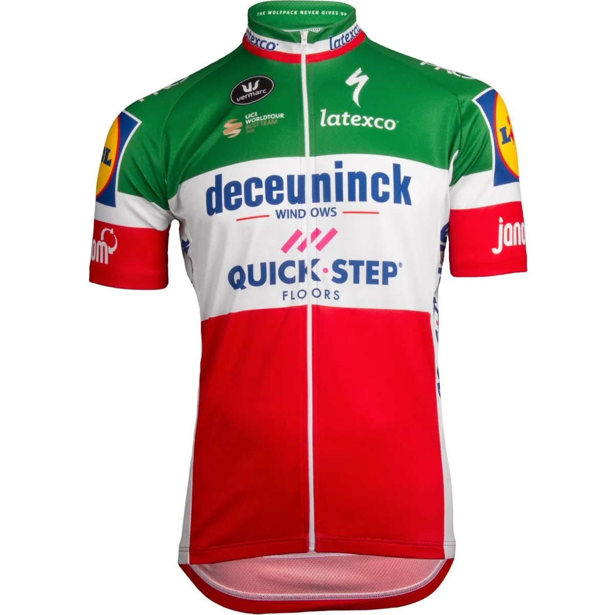 2019 Deceuninck-Quick-Step italian champ Short Sleeve cycling Jersey bike clothing Cycle apparel Shirt