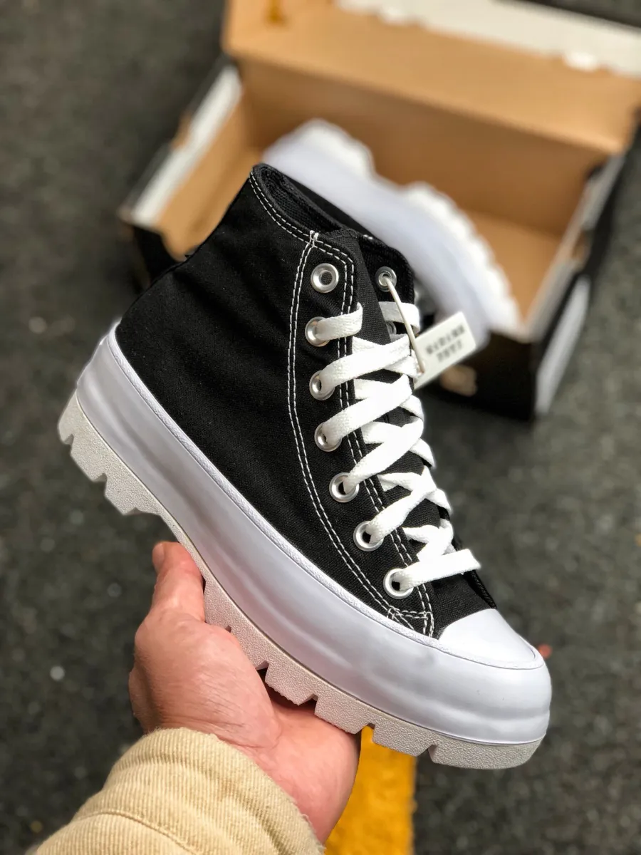 Converse Chuck Taylor All Star Lugged High Top Black/White/Black - all star lugged black