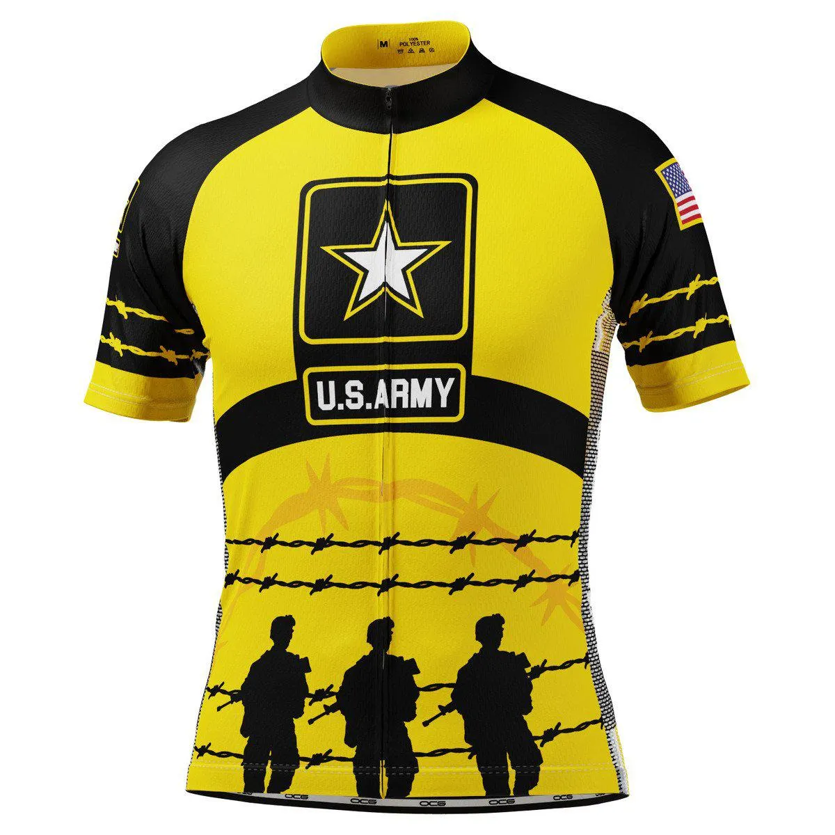 Men's USA Army Troops Barbed Wire Short Sleeve Cycling Jersey / Barbed Wire Shorts