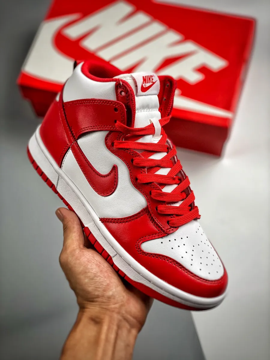 Women Nike Dunk High University Red DD1399-106 / championship white and red dunks