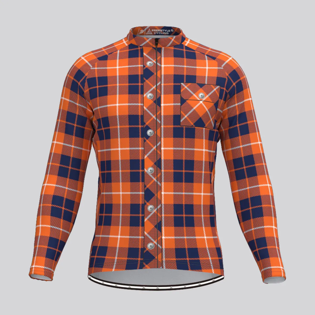 Plaid Checkered Shirt V11 Men's LS Cycling Jersey To Buy