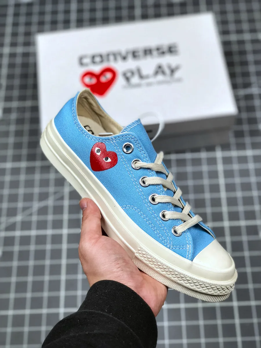 Comme Des Garcons Play X Converse Chuck Taylor All Star 70 Low Bright Blue 168303C For Sale