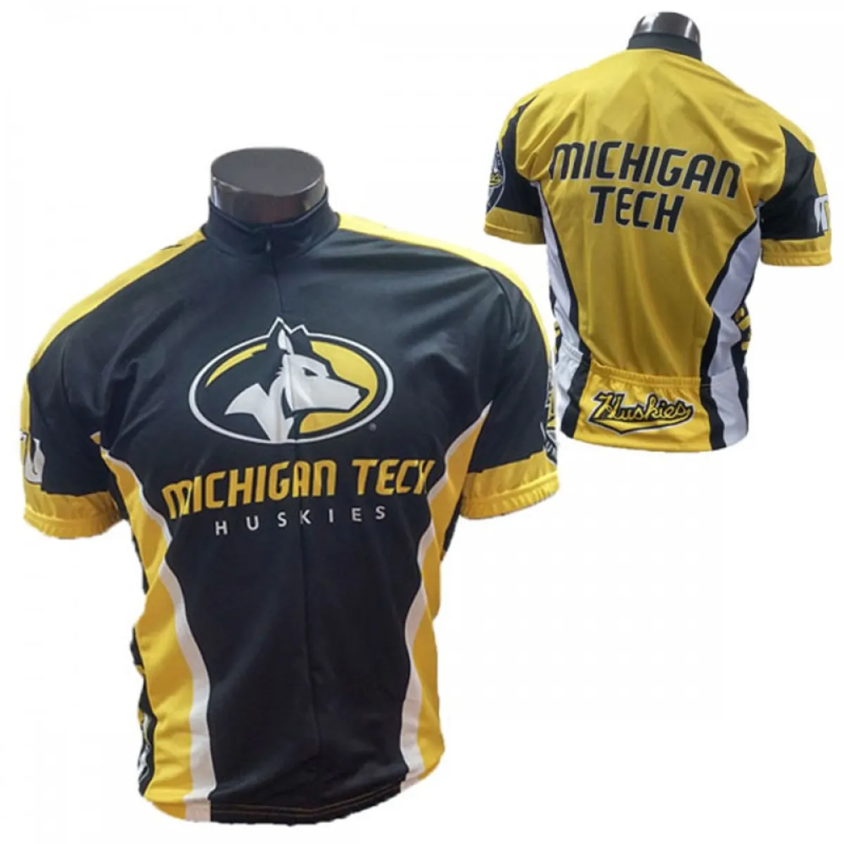 NCAA MTU, Michigan Tech Huskies Short Sleeve Cycling Jerseys Z-1905399