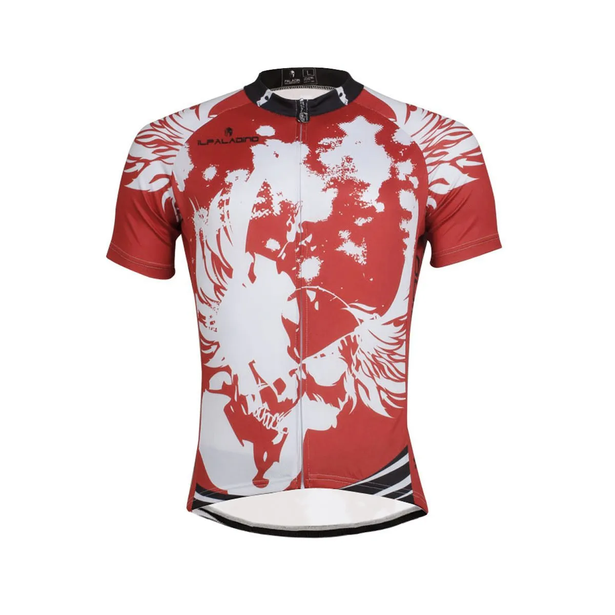 Angel White Wing Feather Red Cycling Jersey Men's Short-Sleeve Bicycling Shirts Summer NO.657
