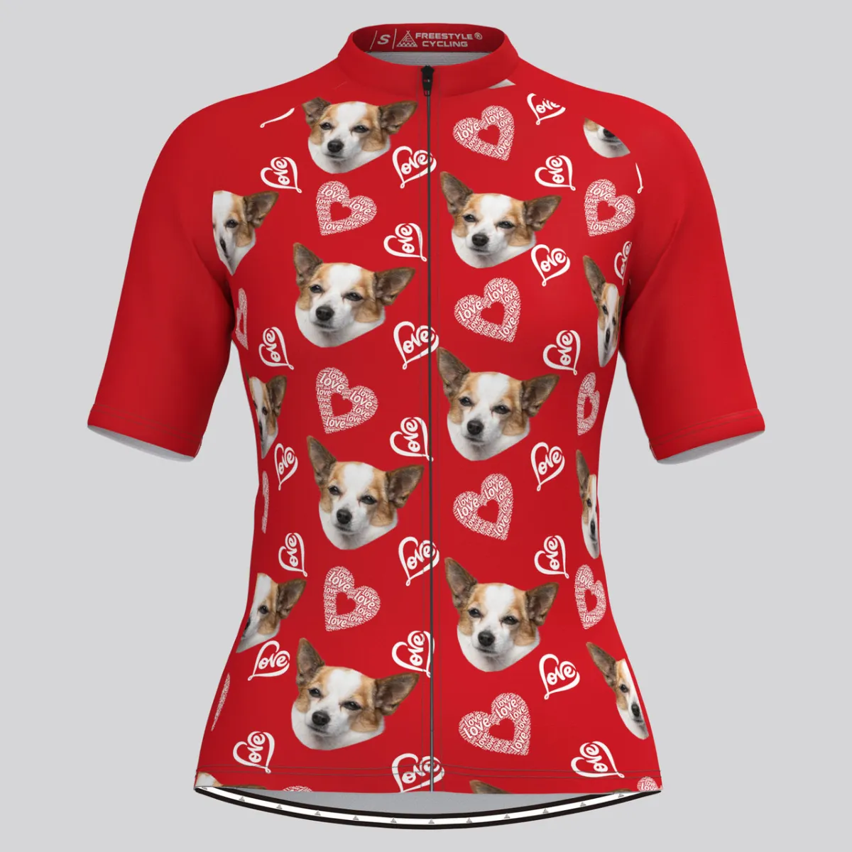 Custom Pup Face V4 Women's Jersey-Red New Releases