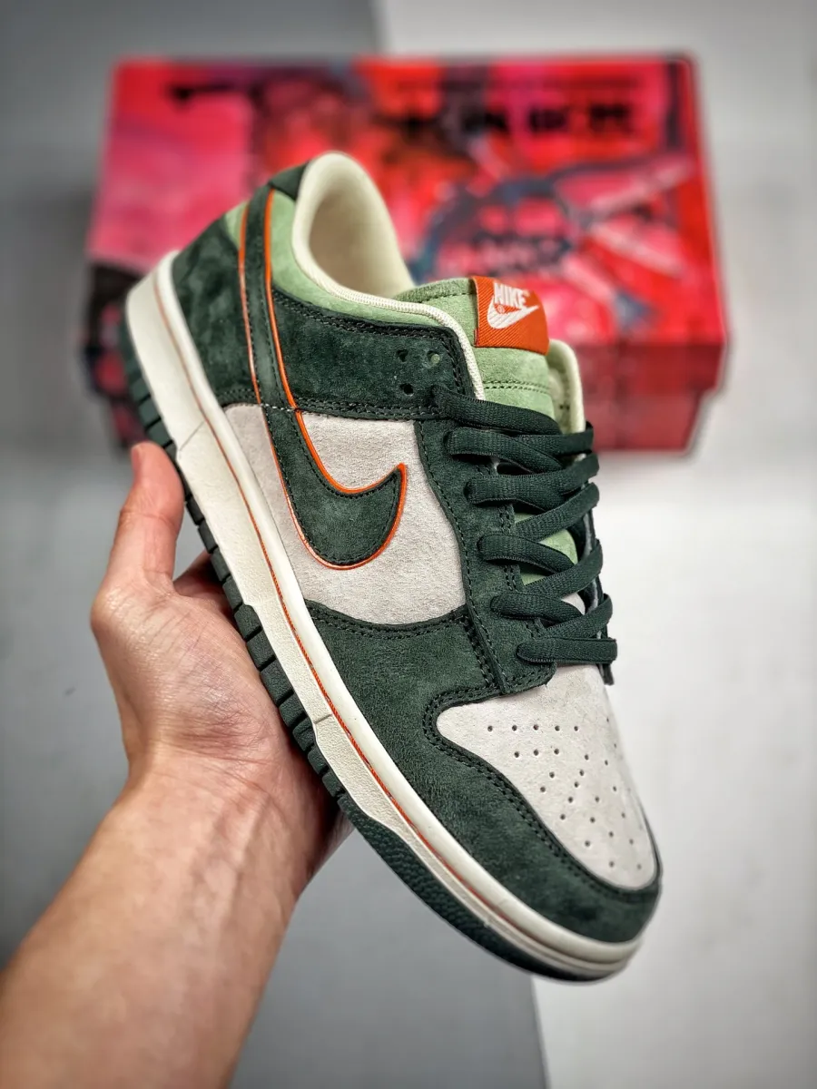Nike Dunk Low Grey Suede/Green / nike dunk green suede