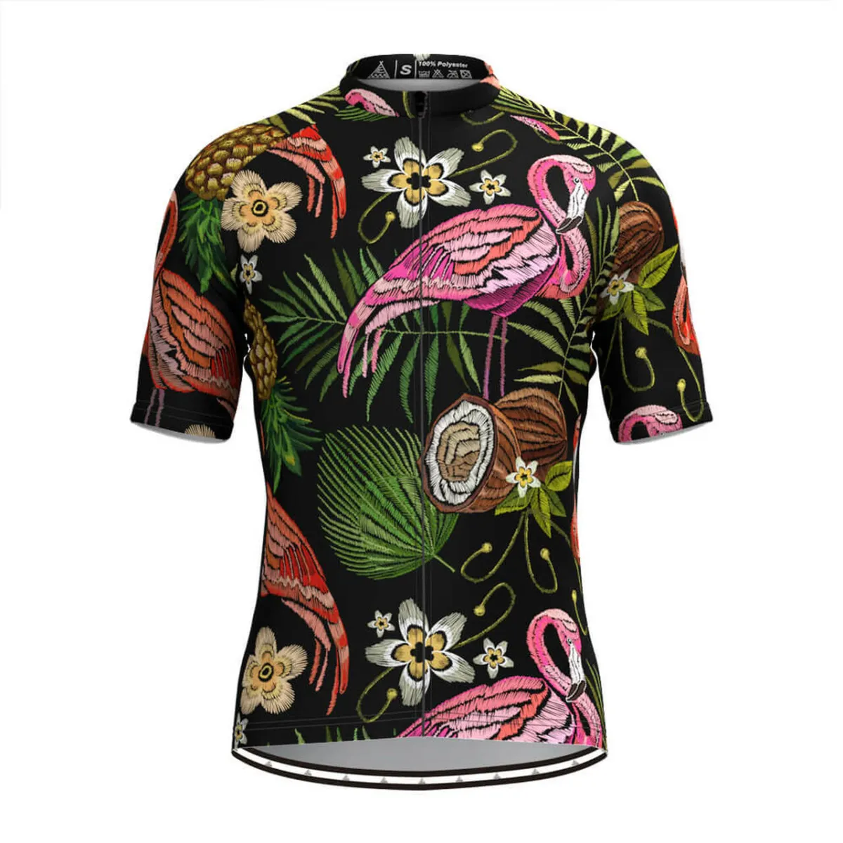 Men'S Tropical & Floral Print Hawaiian Jersey - Embroidery