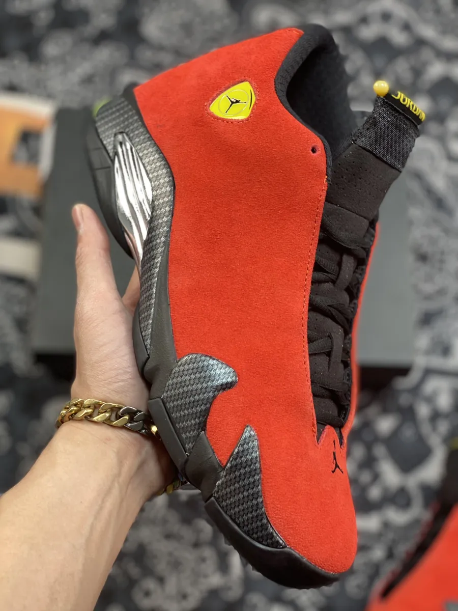 Air Jordan 14 'Ferrari' Chilling Red/Black-Vibrant Yellow / air jordan 14 ferrari red