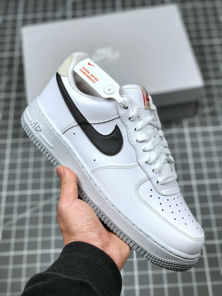 Nike Air Force 1 Low White/Black-Light Bone-Ember Glow / black and light bone