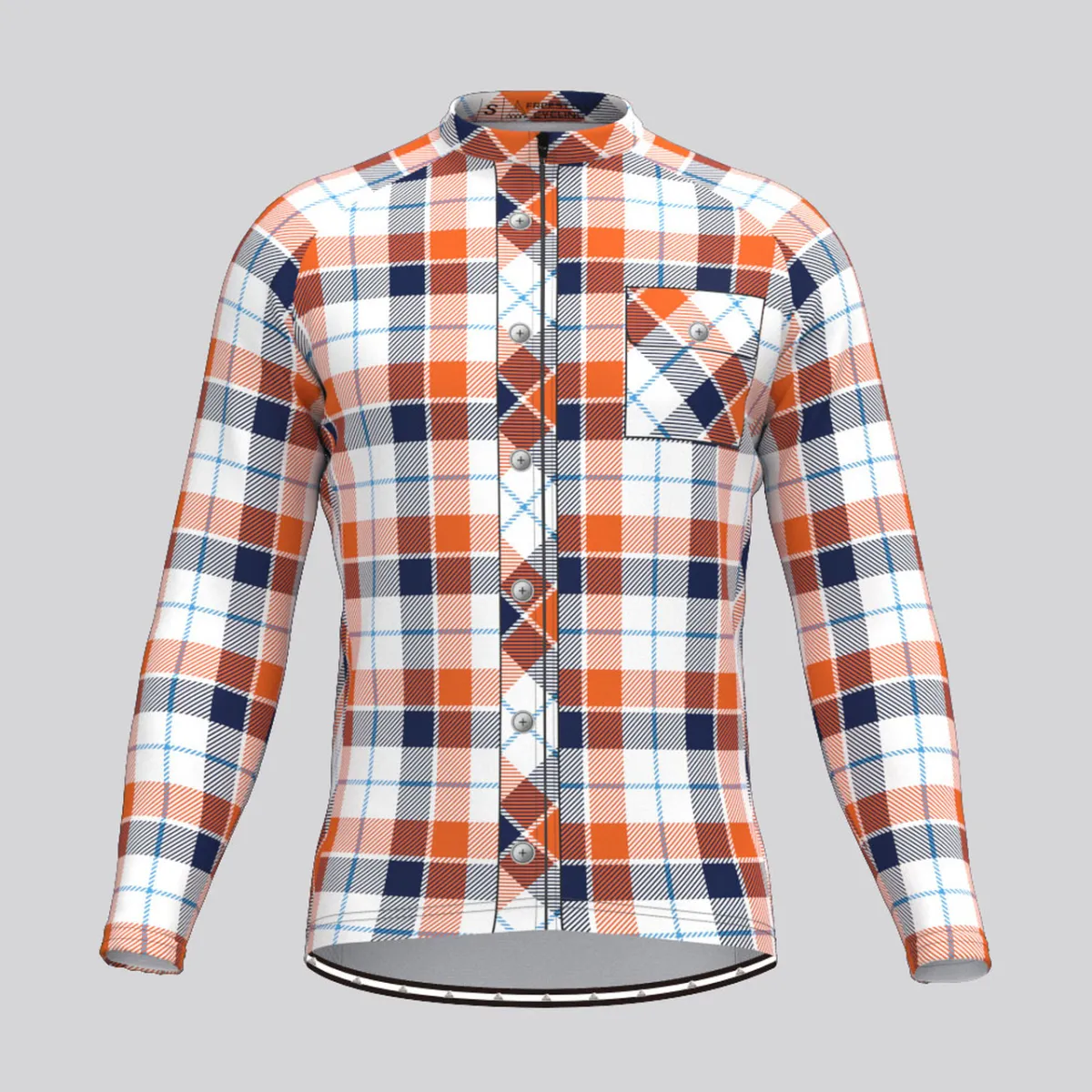 Plaid Checkered Shirt V13 Men's LS Cycling Jersey To Buy