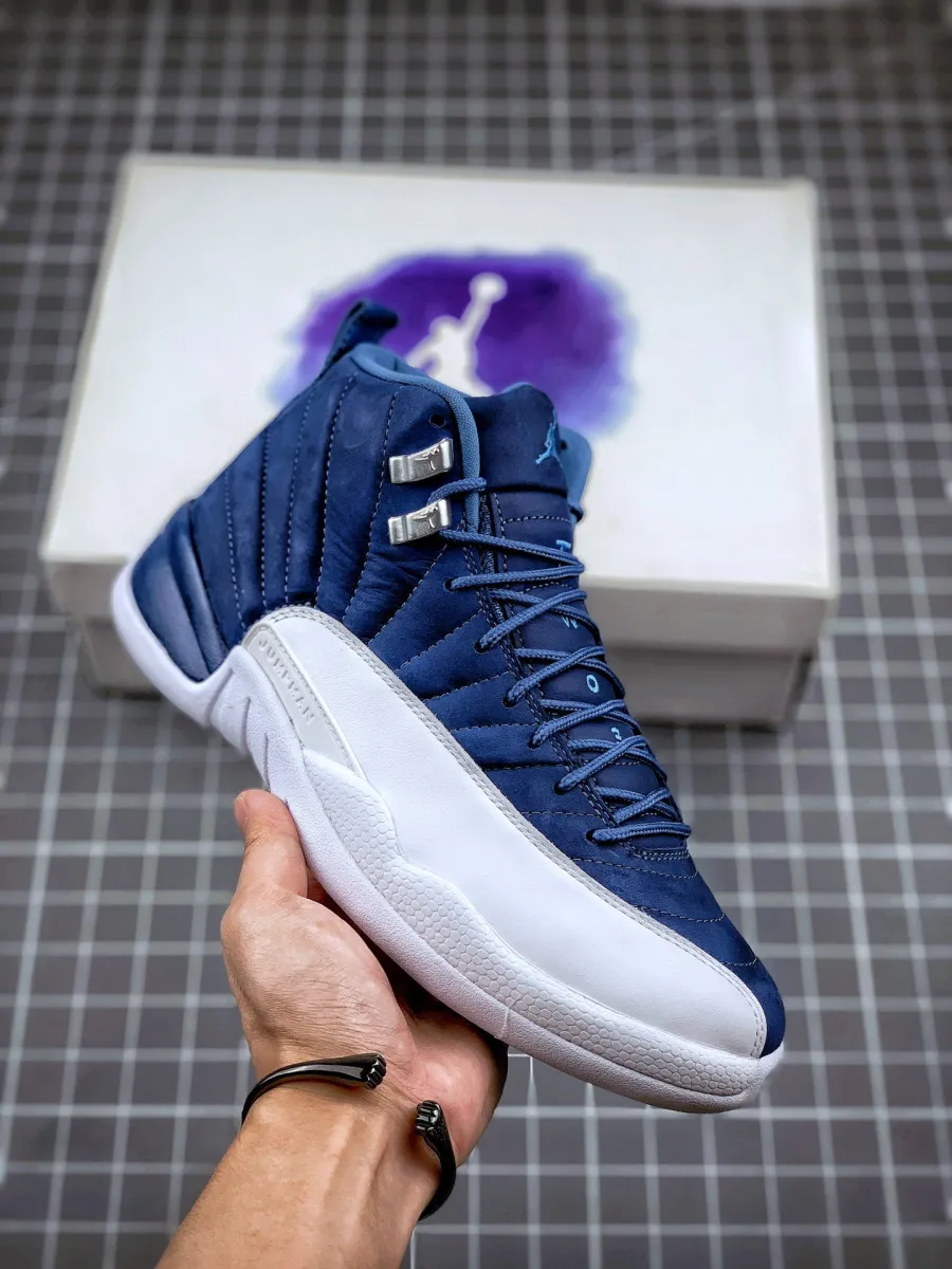 Air Jordan 12 Retro 'Indigo' Mens AJ12 130690-404 Stone Blue/Legend Blue-Obsidia jordan 12 retro indigo