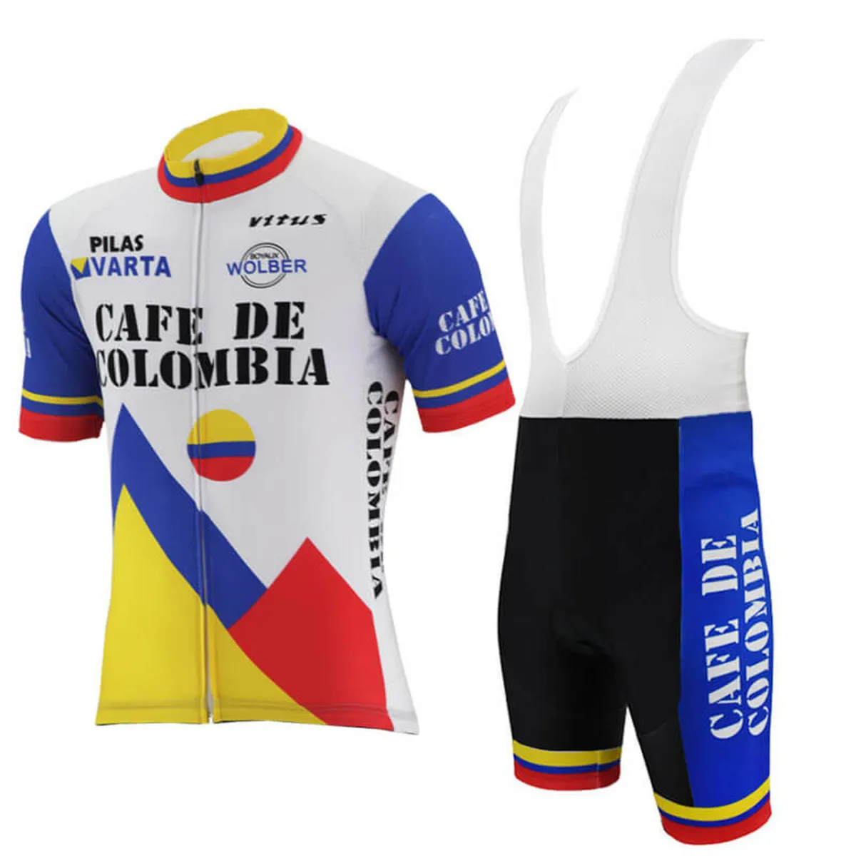 Cafe De Colombia Retro Men Cycling Team Jersey Outlet