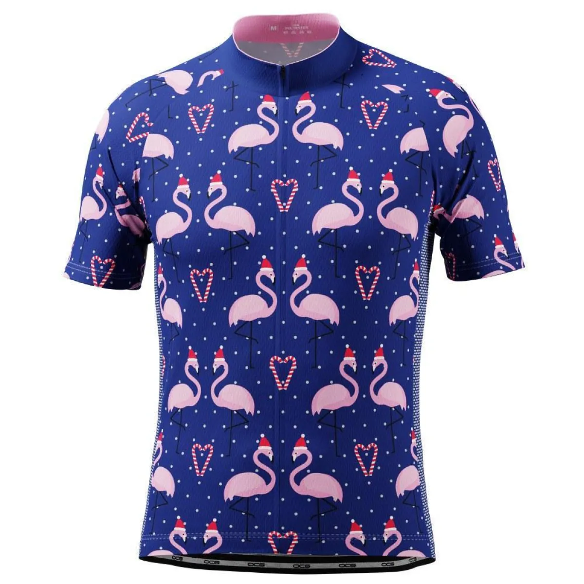 Men's Flamingo Santa Short Sleeve Cycling Jersey Restock