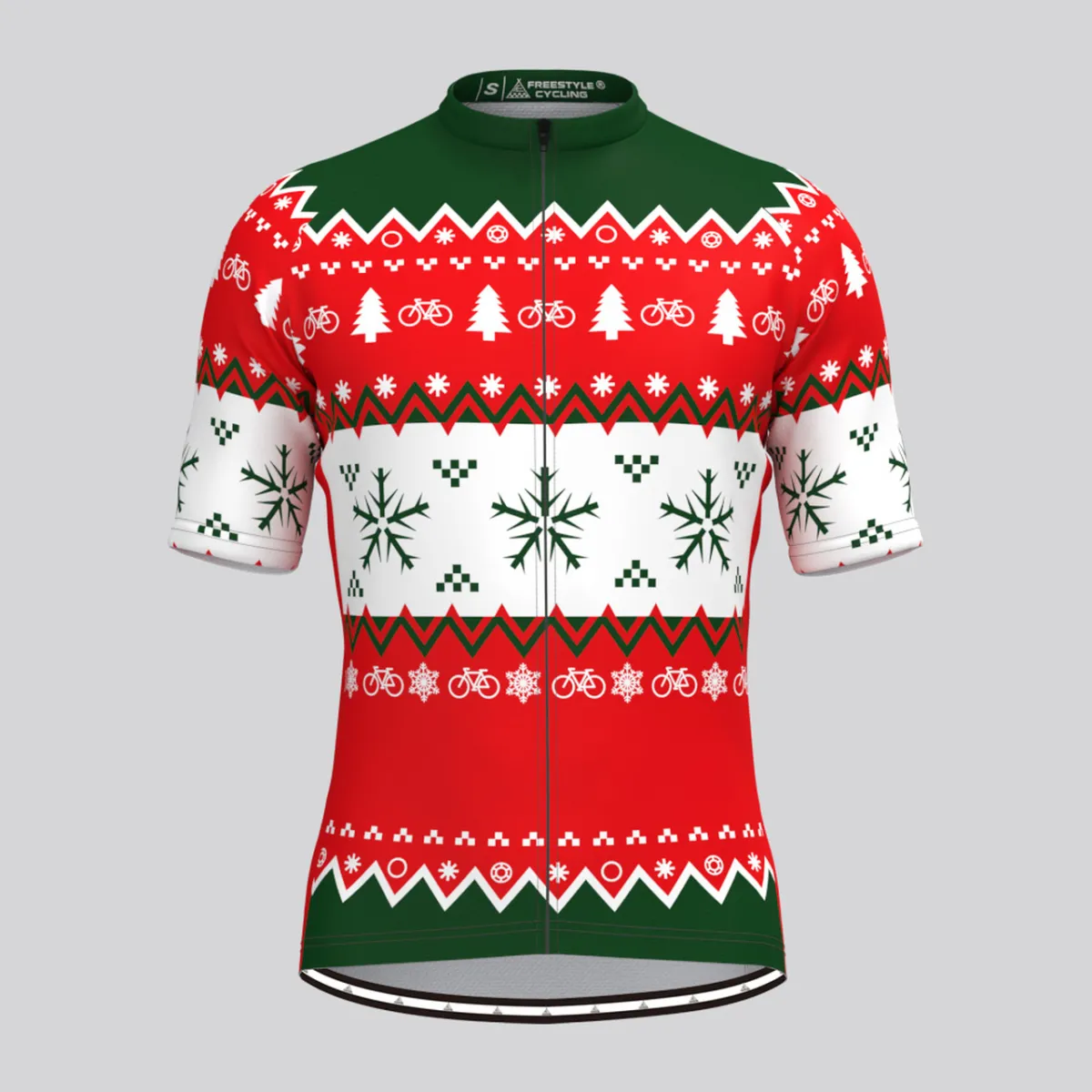 Christmas Snowflake Ugly Sweater Cycling Jersey For Sale