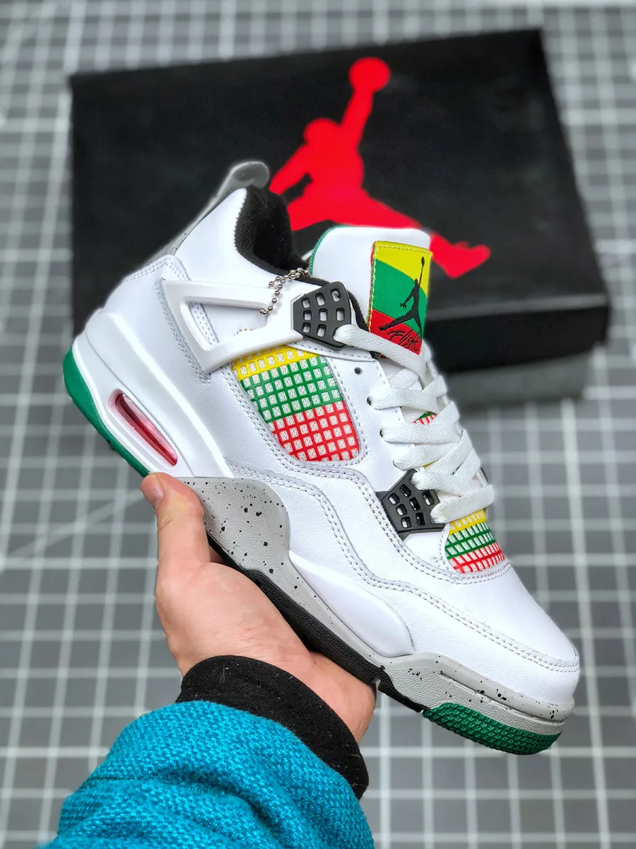 Air Jordan 4 Retro Wmns Rasta – WHITE/BLACK-UNIV RED-LUCID GREEN AJ4 / jordan 4 rasta