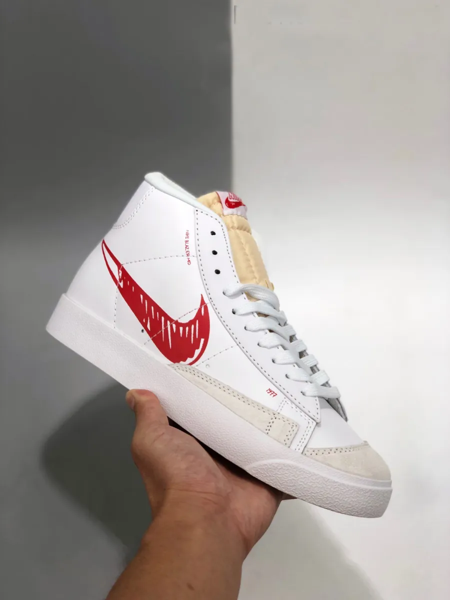 Nike Blazer Mid 77 Sketch White/University Red CW7580-100 / blazer mid 77 sketch red