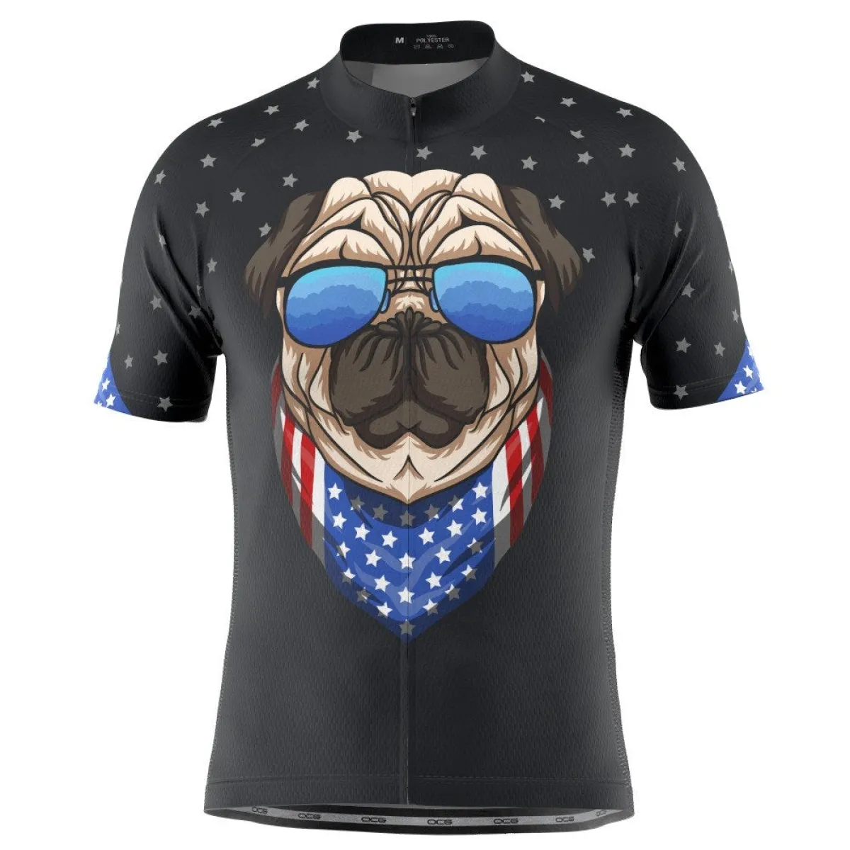 Men's Pug Life Puppy Dog Short Sleeve Cycling Jersey
