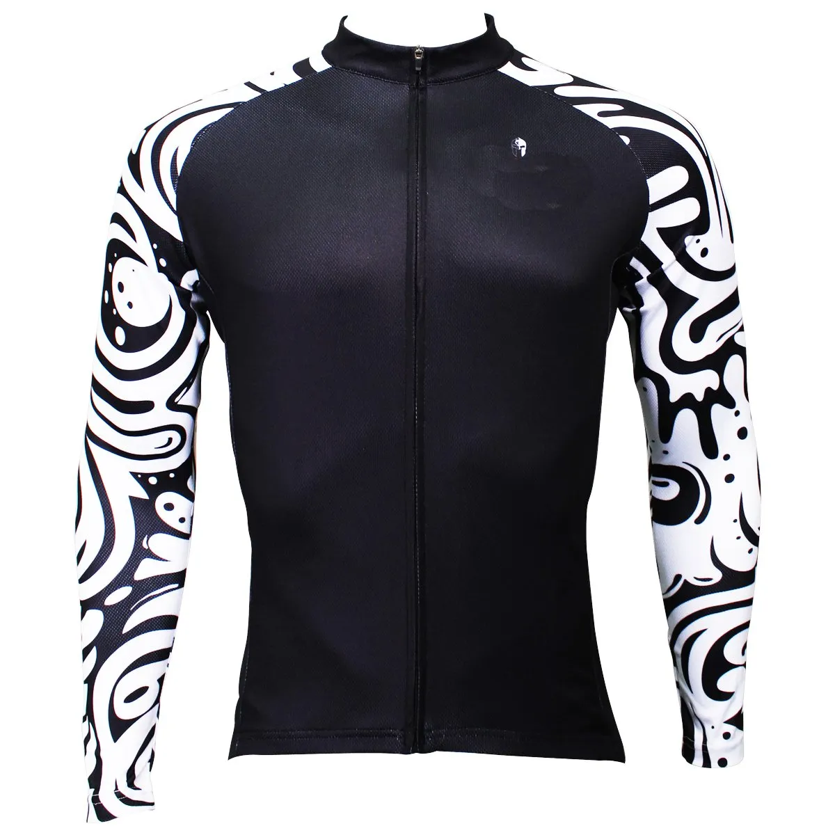 Sale Men's Long-sleeved Cycling Jersey for Spring and Summer Zebra Pattern Black Cycling Jersey Cycling Clothing Apparel Outdoor Sports Gear Leisure Biking T-shirt NO.371