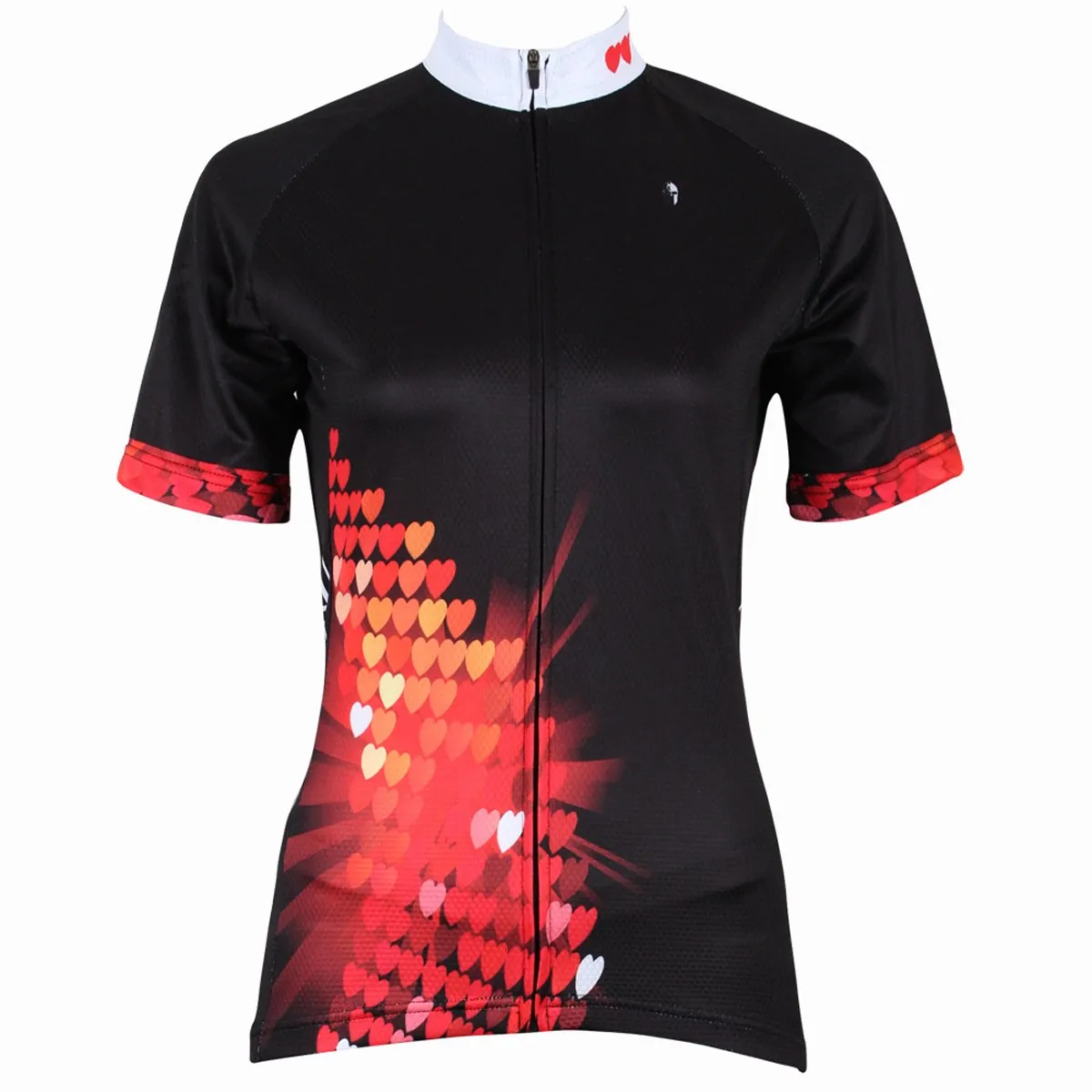 Ilpaladino Heart Women's Quick Dry Black Short-Sleeve Cycling Jersey Biking Shirts Breathable Summer Apparel Outdoor Sports Gear Wear NO.213