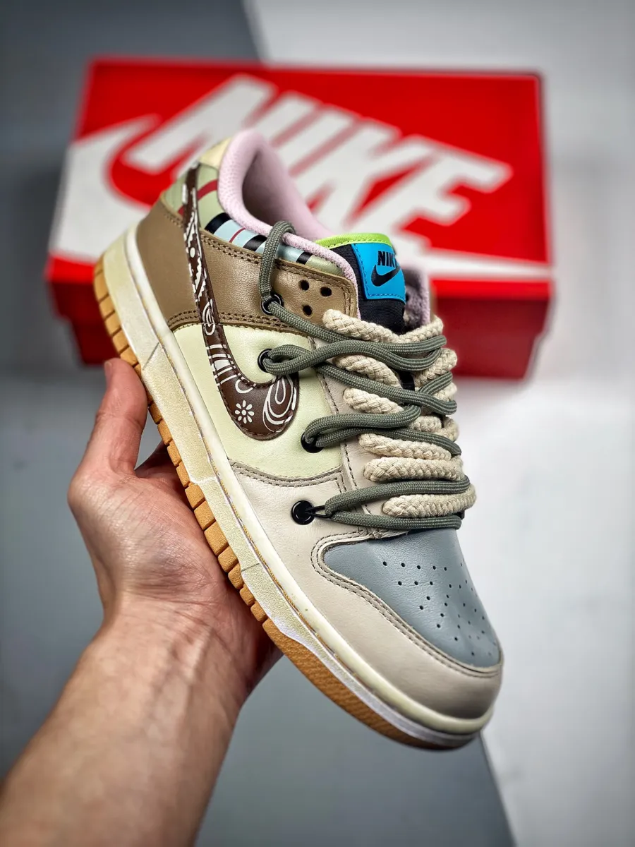 Custom Nike Dunk Low Brown Beige Grey / beige and brown dunks