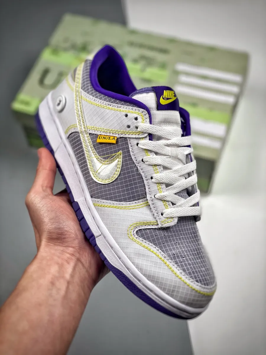 Union X Nike Dunk Low White Purple Yellow DJ9649-402 / union x nike dunk low lakers