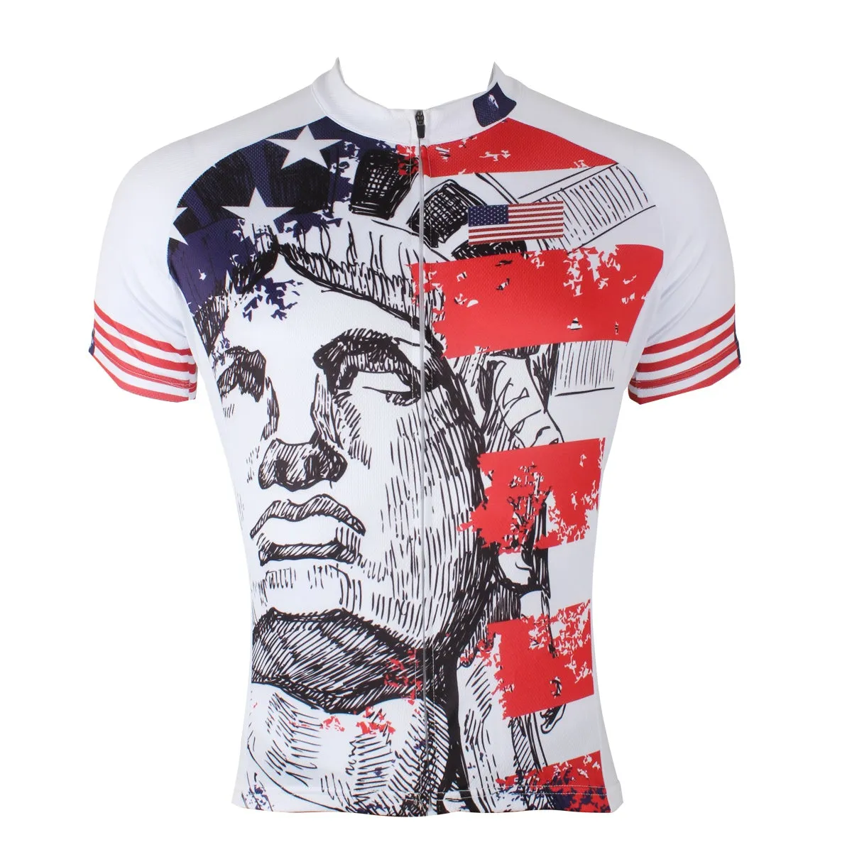 Ilpaladino American Style Statue of Liberty Men's Long/Short-sleeve Cycling Bike jersey T-shirt Summer Spring Autumn Road Bike Wear Mountain Bike MTB Clothes Sports Apparel Top NO.293